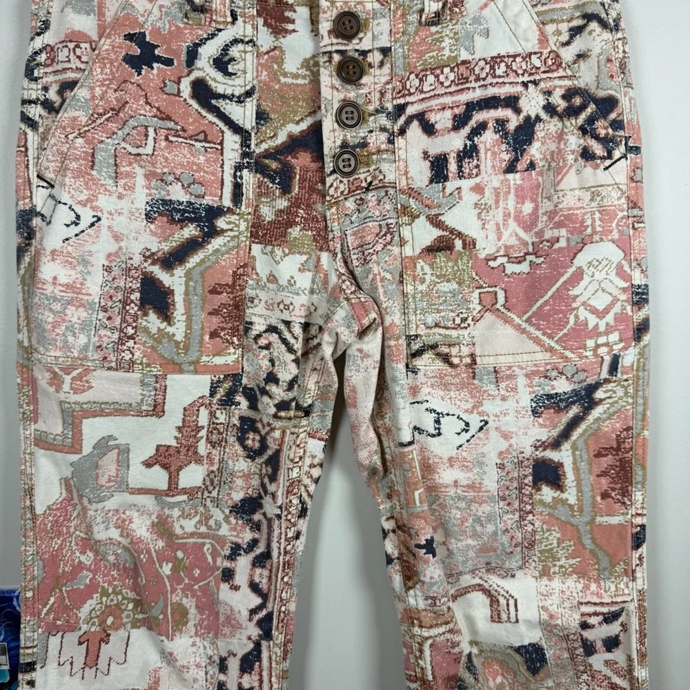 Anthropologie The Wanderer Utility Pant Button Fly Boho Size 27 Tapestry Aztec